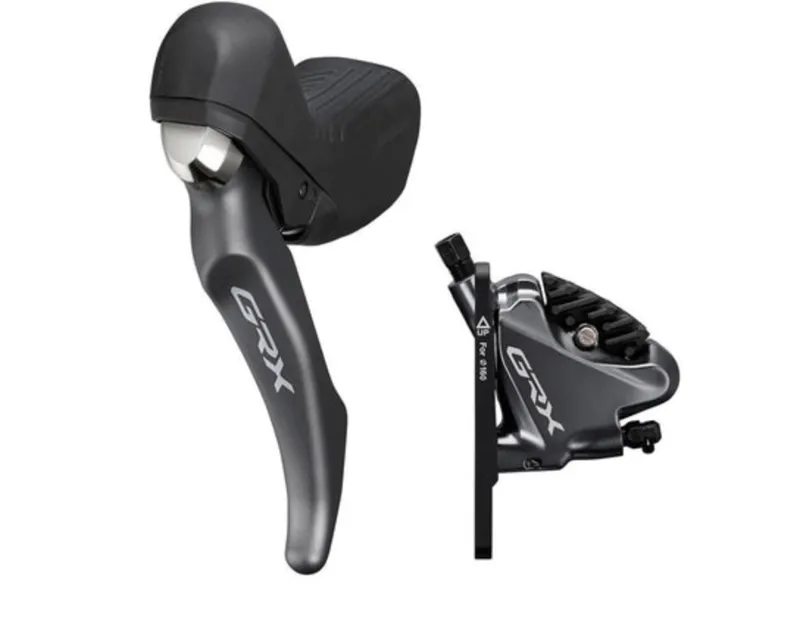 Shimano GRX BL-RX810/BR-RX810 Disc Brake And Lever - Front Hydraulic Flat Mount Finned Resin Pads Black
